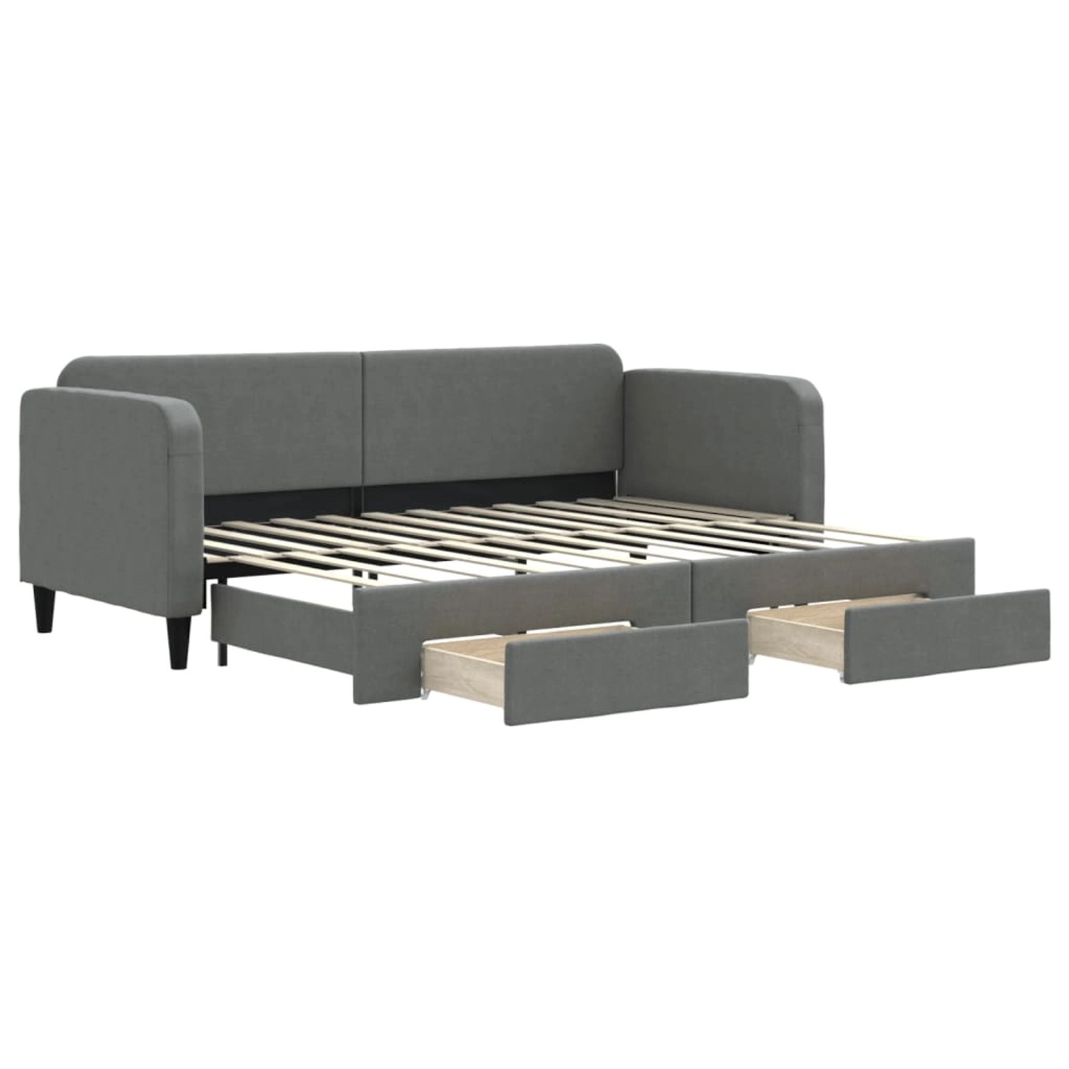 vidaXL Tagesbett Ausziehbar mit Schubladen Dunkelgrau 80x200 cm Stoff188649 günstig online kaufen