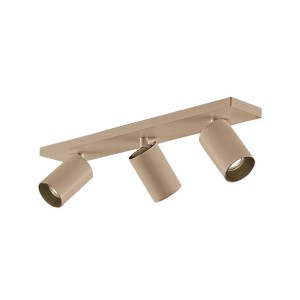 Arcchio Brinja LED-Spot, braun, 3-flammig, aus Aluminium für Flur und Treppenhaus.