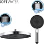 Wenko Duschsystem Softwater Chrom mit Kopf- und Handbrause für ein entspannendes Duscherlebnis.