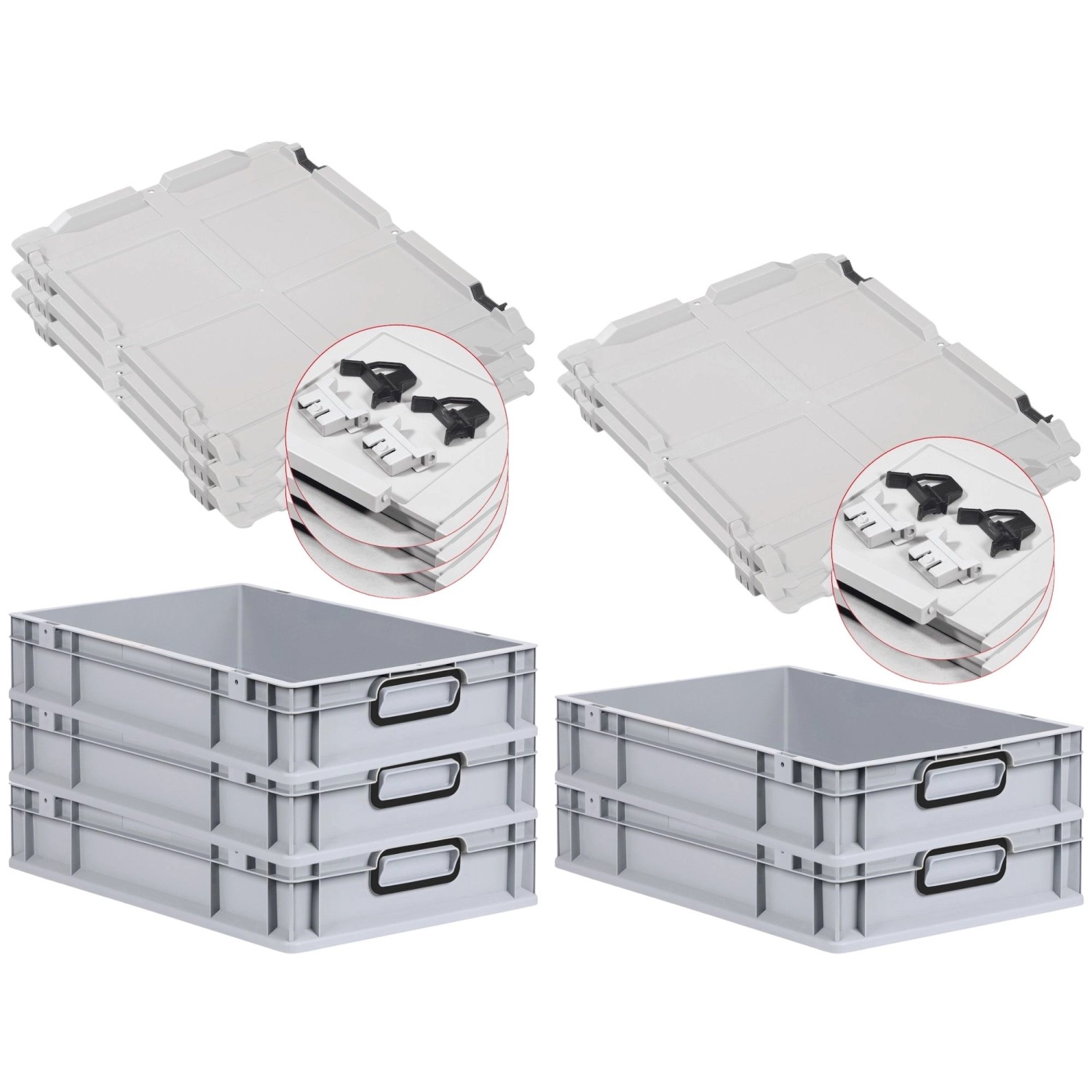 PROREGAL SuperSparSet 5x Eurobox Nextgen Color Mit Scharnierdeckel HxBxT 12 günstig online kaufen
