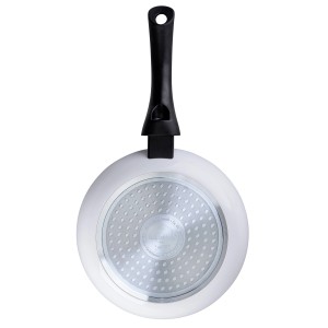 Fackelmann Arcadalina Pfanne, 20 cm, Keramik, weiße Außenseite, schwarzer Griff.