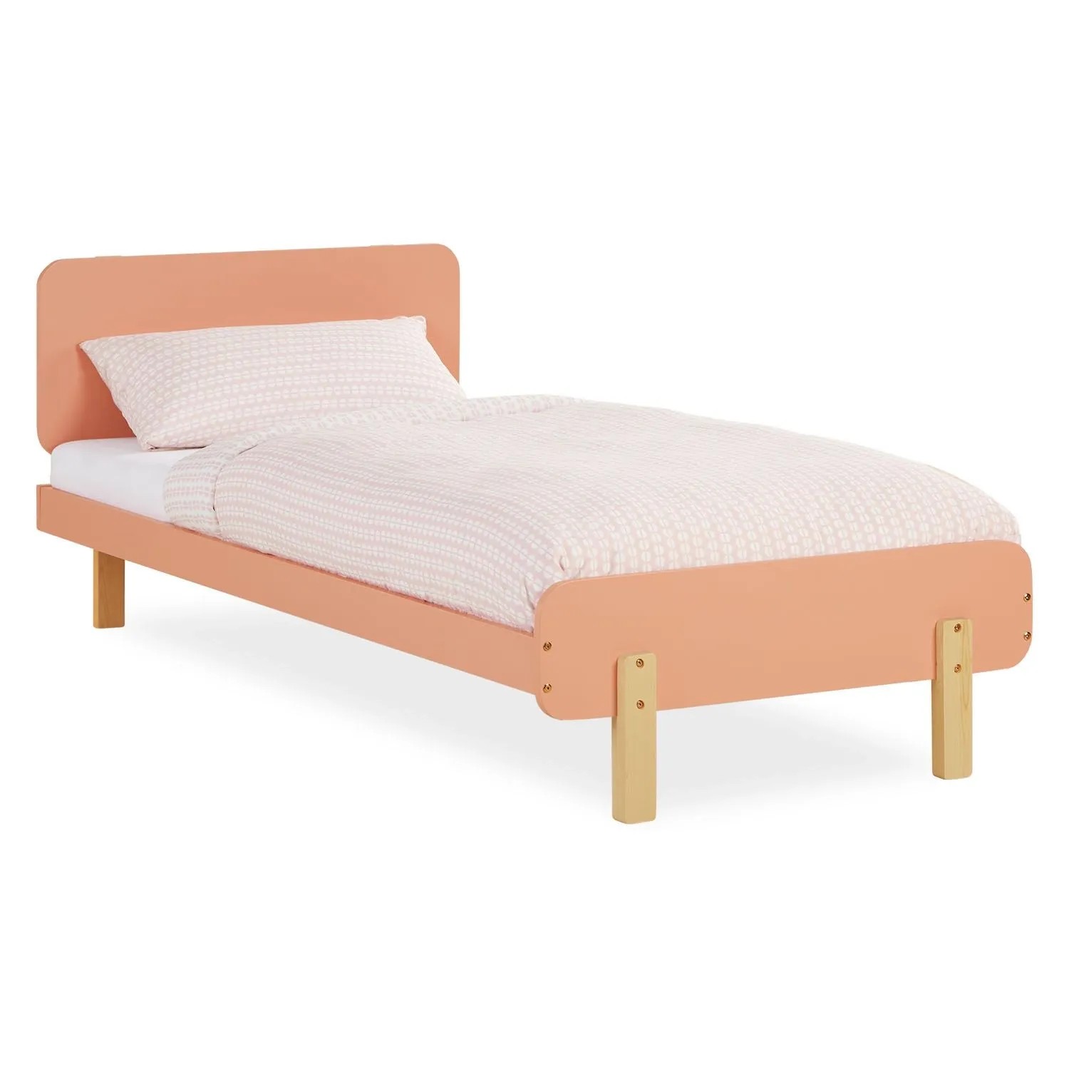 Homestyle4u Kinderbett 90x200 mit Lattenrost in Rot 2609