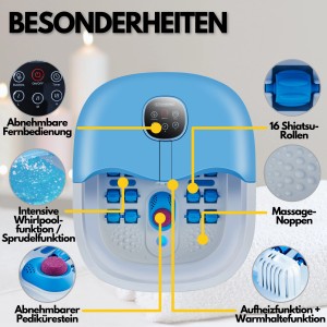 Steinborg SB-1060 Faltbares Fußsprudelbad mit Fernbedienung Platzsparend Timer