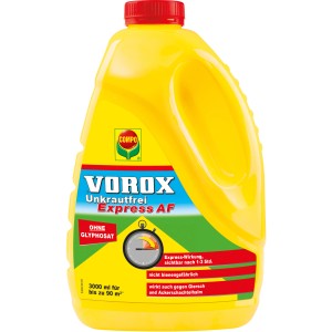 Vorox Unkrautfrei Express AF, 3000ml Flasche. Unkrautbekämpfung für Beete, glyphosatfrei.