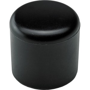 Schwarze Hettich Fußkappe aus Kunststoff für Rundrohre, Ø 22 mm, zum Schutz von Böden.
