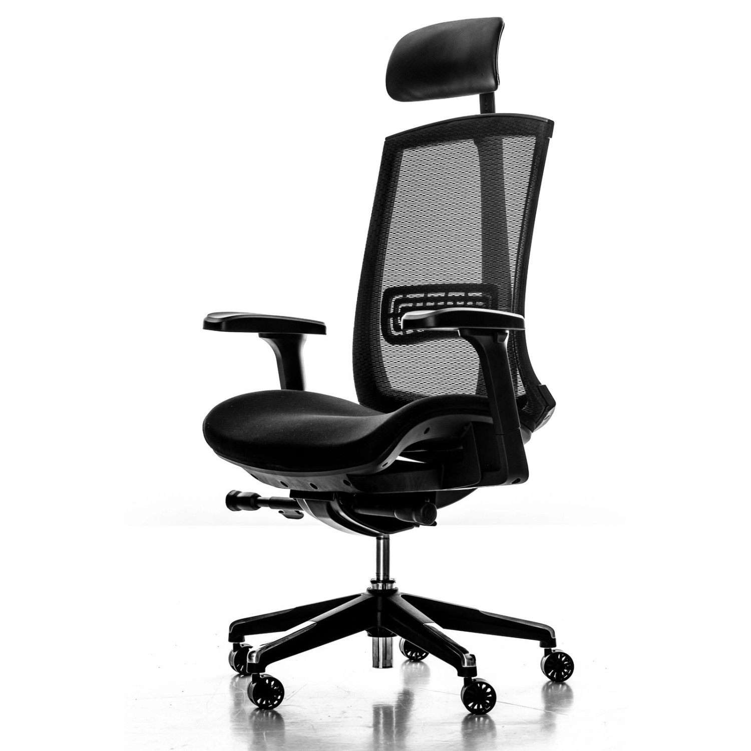 Jet-Line Ergonomischer Bürostuhl Ottawa Mesh Schwarz Verstellbar Kopfstütze günstig online kaufen