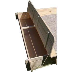 Promadino Sitz-/Staukasten für Sandkiste Yanick, Kiefernholz, 225x28x21 cm.