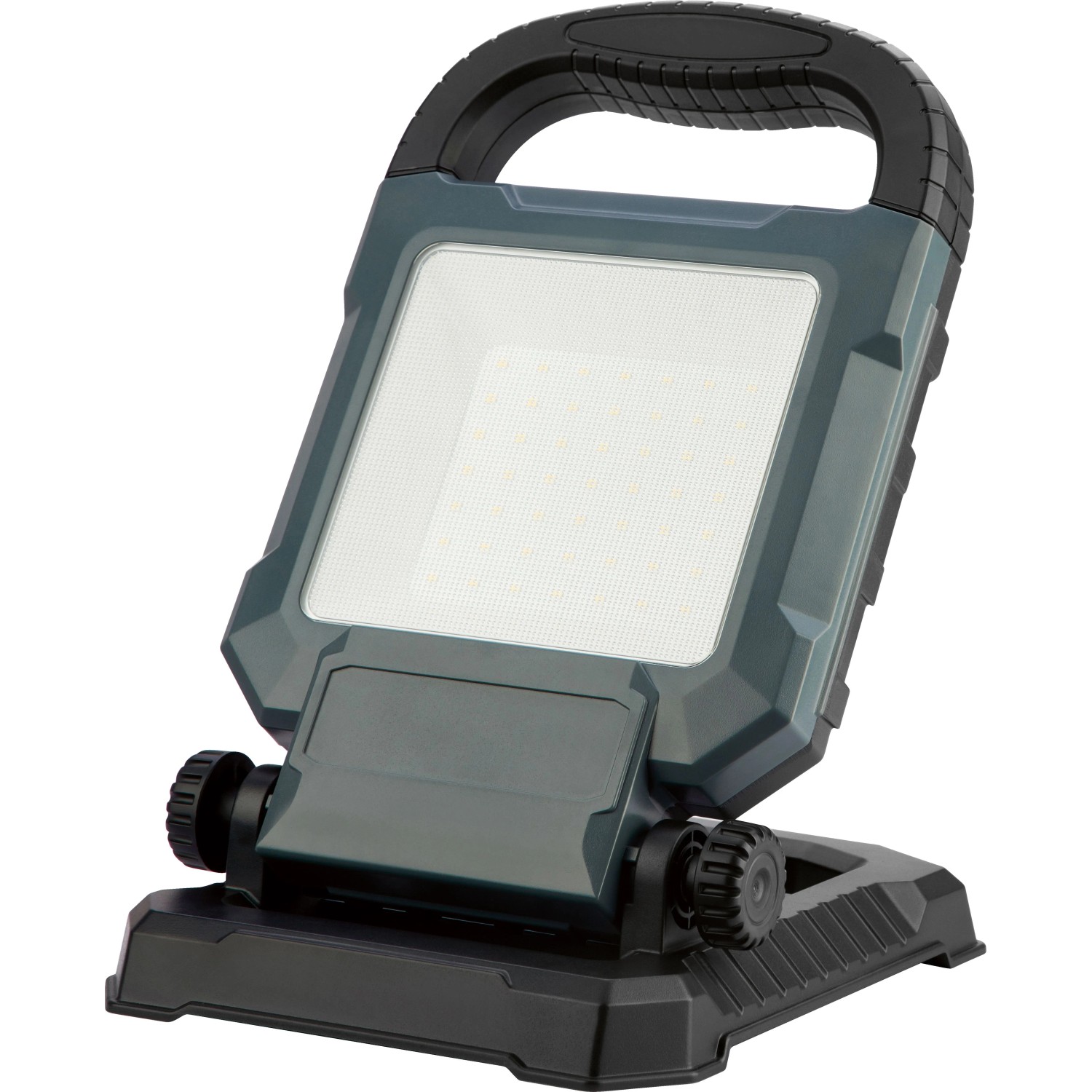 LED-Baustrahler mit Tragegriff, 30 W, 2700 lm, neigungsverstellbar für Baustelle & Werkstatt.