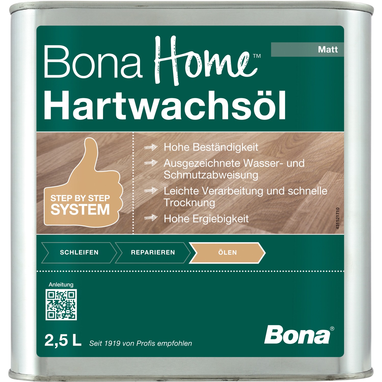 Bona Home Hartwachsöl matt 2,5 l