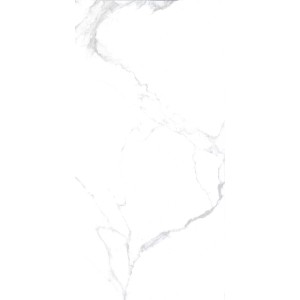 Weiße Bodenfliese Marmore Carrara Feinsteinzeug, 30x60 cm, mit Marmoroptik.