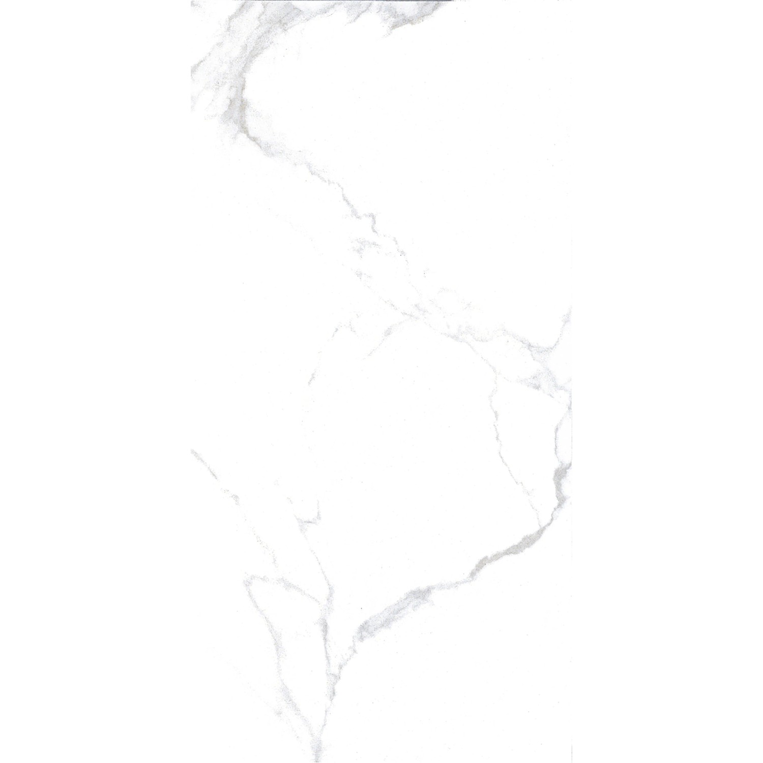 Weiße Bodenfliese Marmore Carrara Feinsteinzeug, 30x60 cm, mit Marmoroptik.
