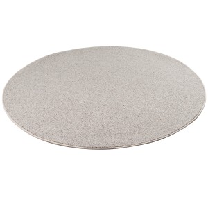Runder, grauer Snapstyle Natur Teppich aus Wolle (Berber) mit 160 cm Durchmesser.