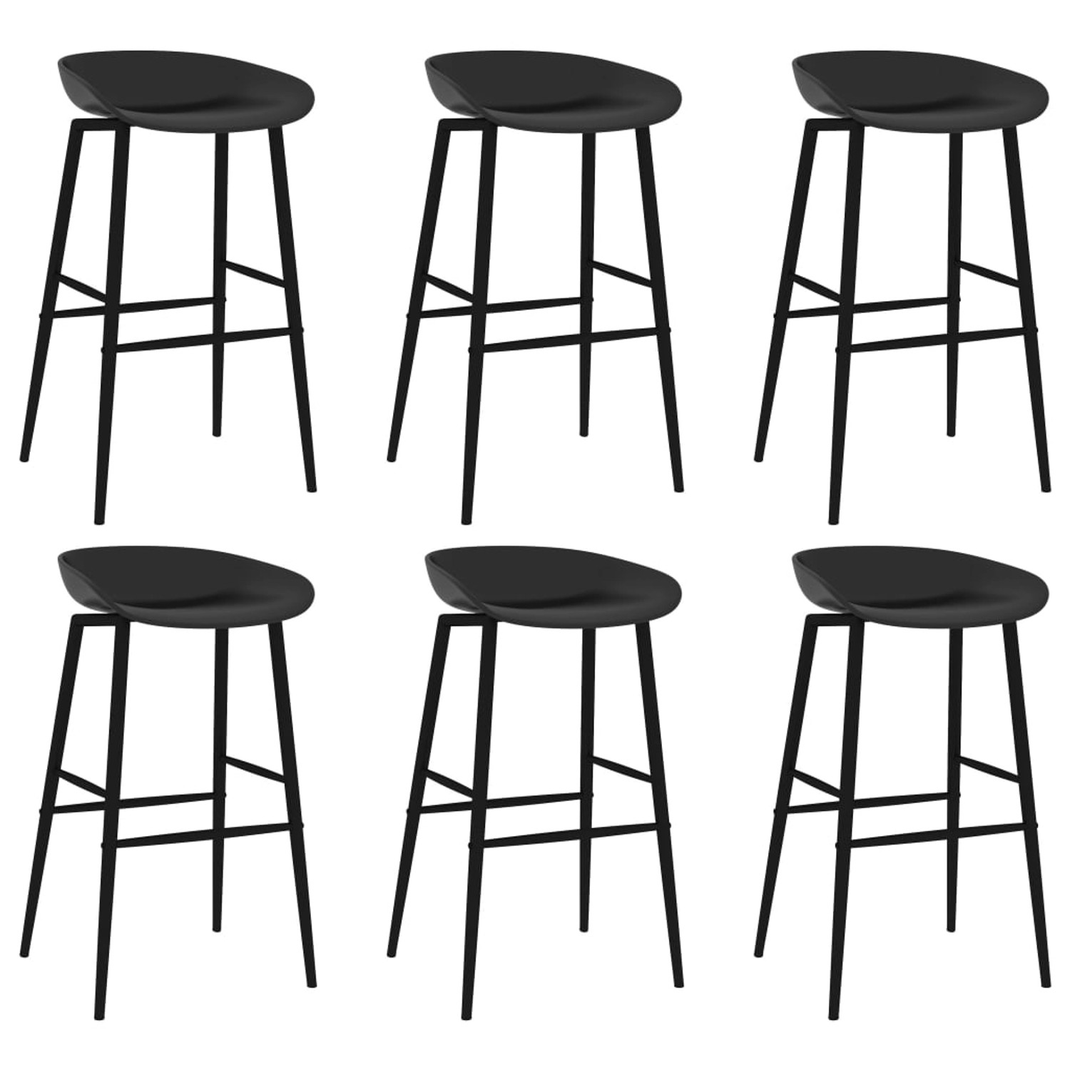 vidaXL Bar-Set, 7-teilig, schwarz/weiß: Bartisch mit 6 Barhockern für Essgruppen, Bars und Restaurants.