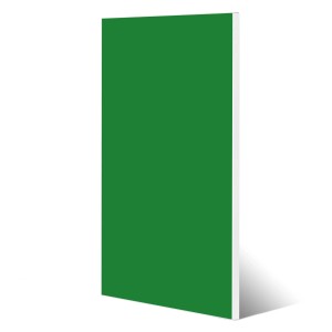 Banjado Magnettafel 37x78cm, weiße Magnetwand mit grünem Motiv. Inkl. 4 Magnete.