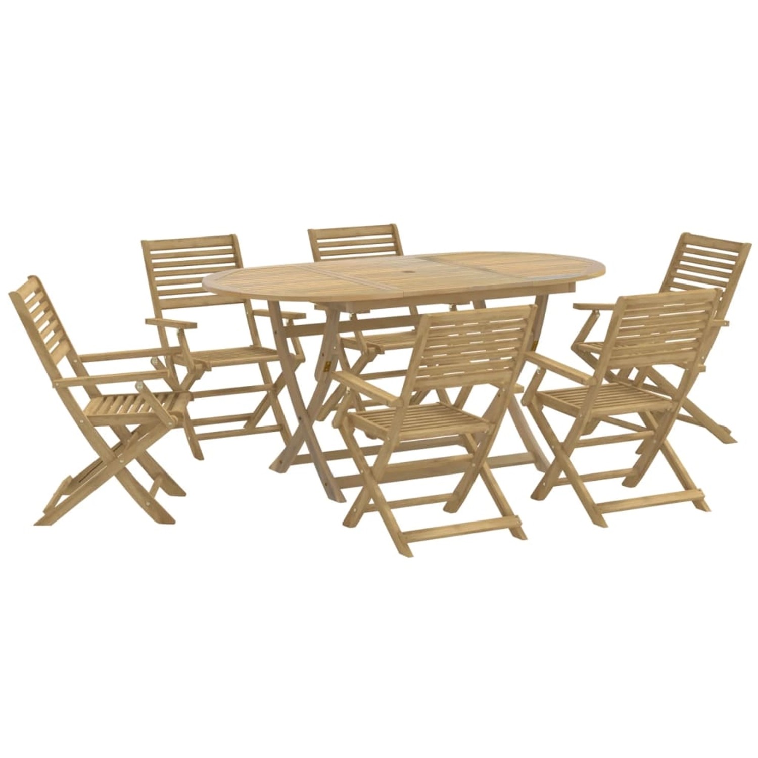 vidaXL 7-Tlg Garten-Essgruppe Massivholz Akazie 3295003 günstig online kaufen