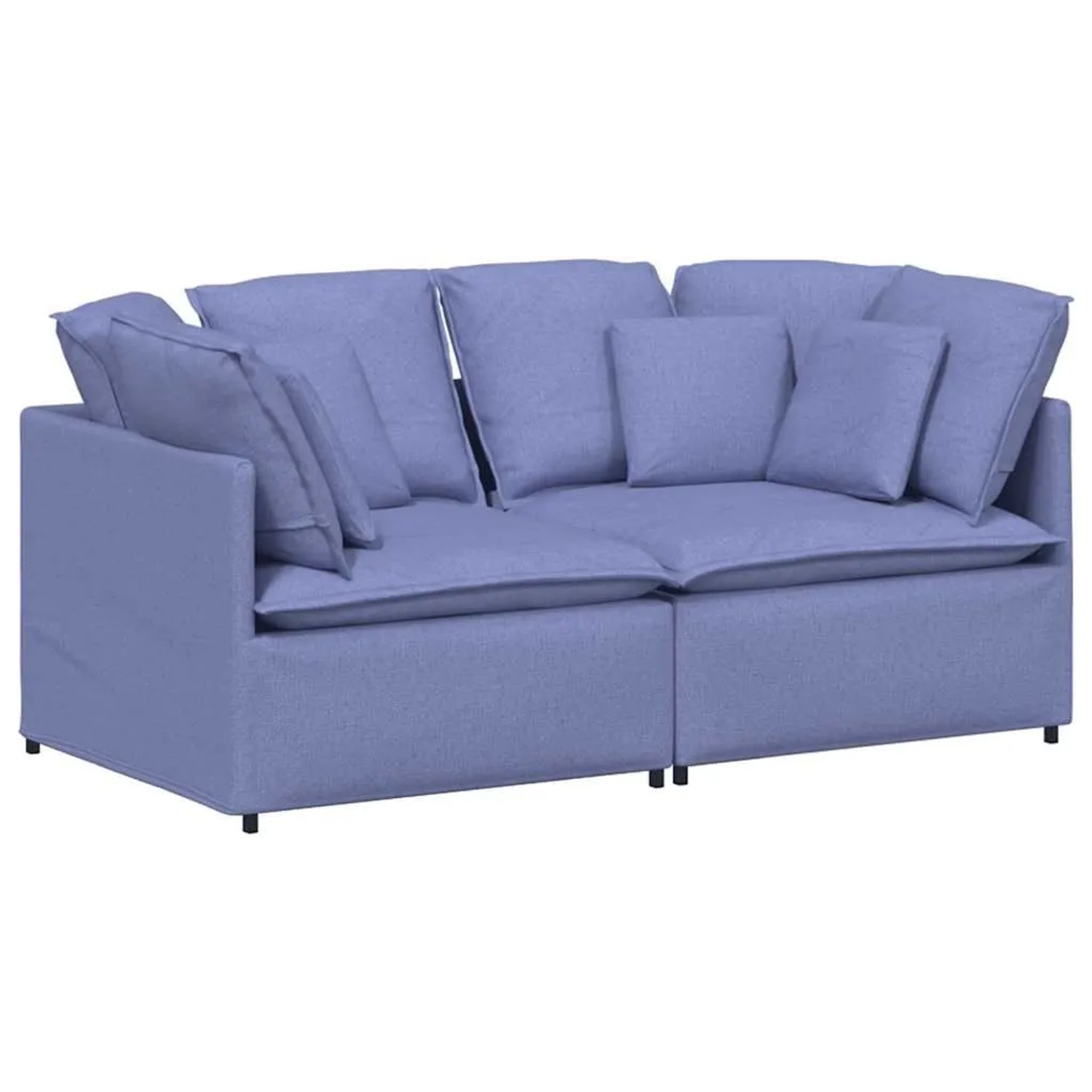 vidaXL Modulares Sofa mit Kissen Stoff Jeansblau 3321247