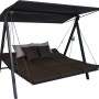 Angerer Hollywoodschaukel Lounge Smart Coffee, 3-Sitzer mit Liegefunktion und Sonnendach.