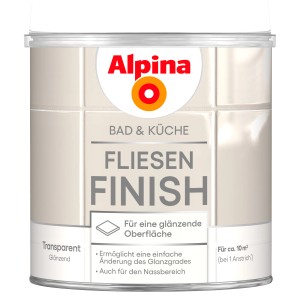 Alpina Fliesen-Finish Bad & Küche, 750ml, 2-Komponenten, glänzend. Für glänzende Fliesenoberflächen.