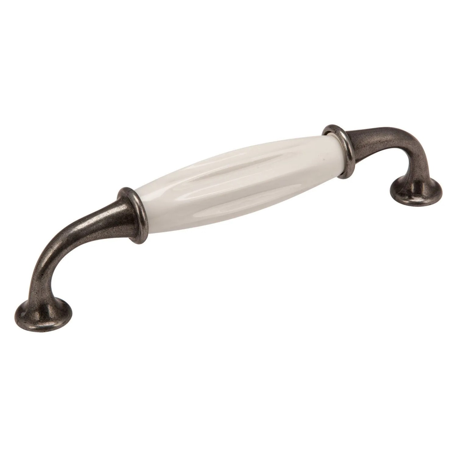 Thumbnail - SOTECH Porzellangriff META BA 128 mm Altsilberoptik Weiß