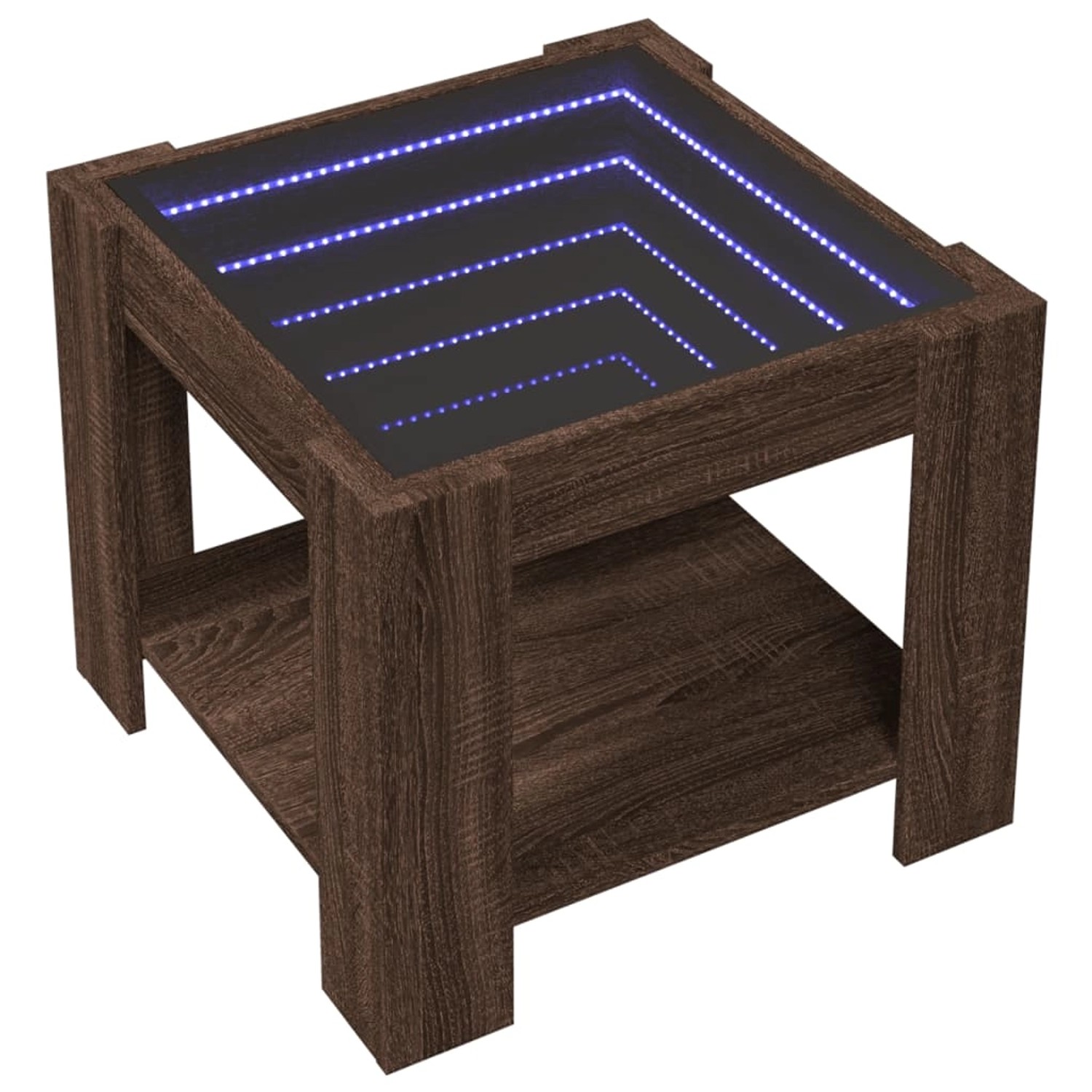 vidaXL LED-Couchtisch Braun Eichen-Optik 53x53x45 cm Holzwerkstoff 847545 günstig online kaufen