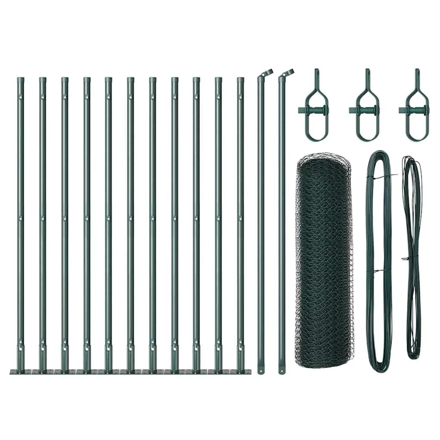 vidaXL Zaunpfosten Grün 25 x 0,4 m 25 mm Masche Stahl und PVC 3353501 günstig online kaufen