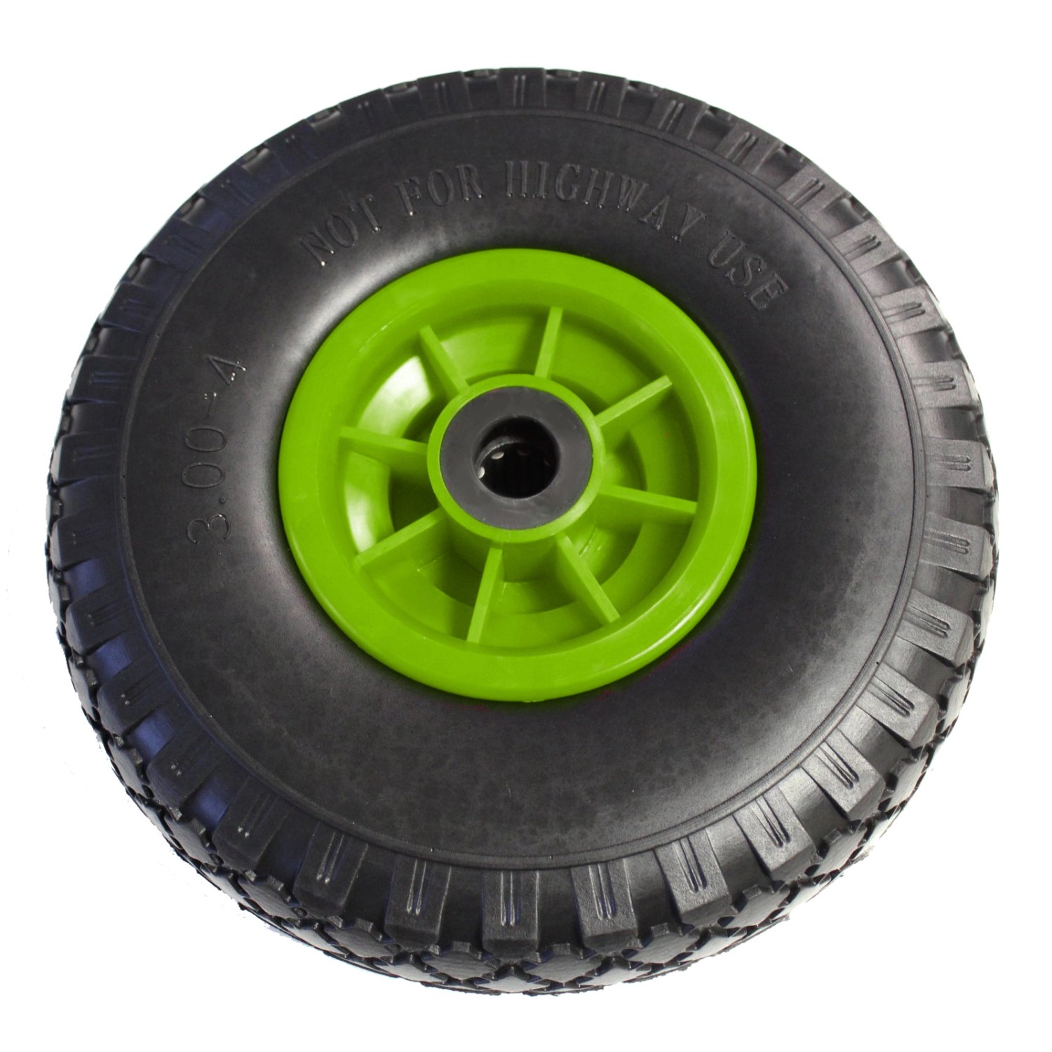TRUTZHOLM Sackkarrenrad PU Rad 260x85mm 3.00-4 75mm Zentrierte Nabe Durchmesser 20mm Grün