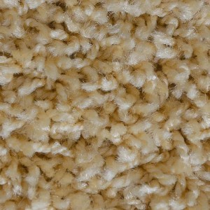 Detailaufnahme: Beiger KARAT Shaggy Teppich Barcelona mit weichem Flor.