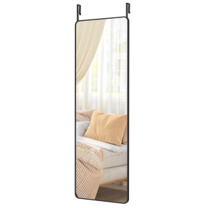 Schwarzer Songmics Ganzkörperspiegel, 120x40 cm, zur Wand- oder Türmontage.