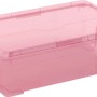 Clipbox Moover M Fuchsia: Aufbewahrungsbox aus Kunststoff mit Deckel, transluzent.