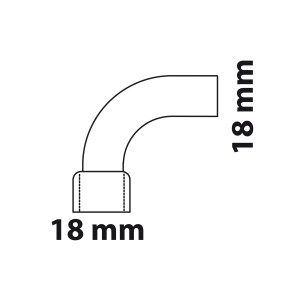 Kirchhoff Winkel 90° aus Kupfer, 18 mm Muffe, blank, für Lötfittings.