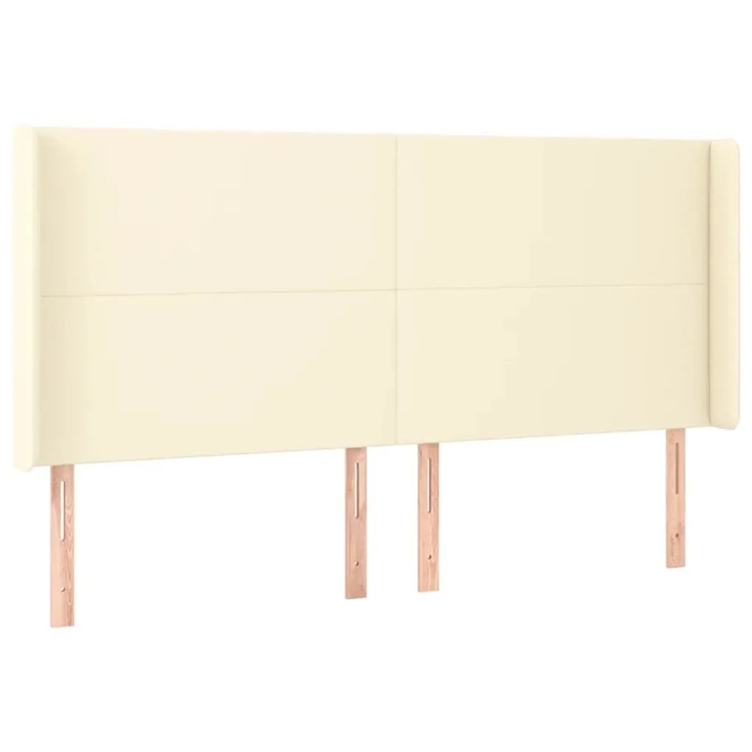 vidaXL Kopfteil mit Ohren Creme 163x16x118/128 cm Kunstleder 3119398