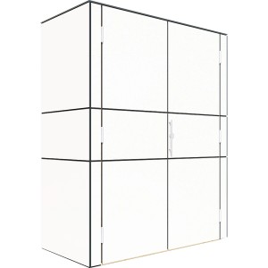 Weißer Bertilo Gartenschrank HPL Highboard, 155x75x193 cm, mit Türen und Griff.
