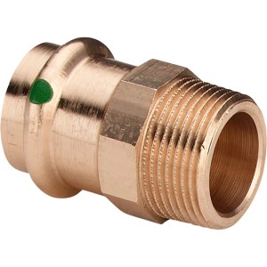 Viega Sanpress Übergangsstück, 18 mm x 26,9 mm (3/4 AG), rotbraun, für Pressfittings.
