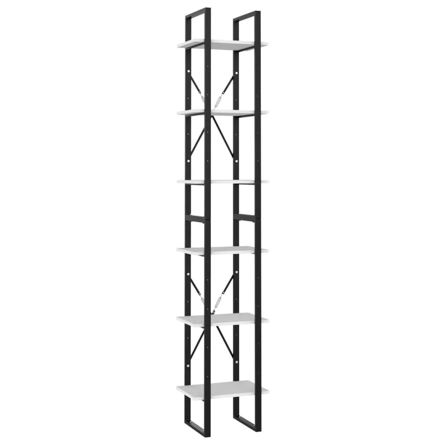 vidaXL Bücherregal 6 Fächer Weiß 40x30x210 cm Holzwerkstoff 806497 günstig online kaufen