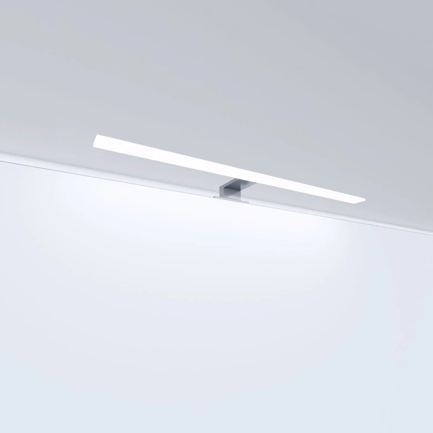 Moderne kalb LED Badleuchte, Spiegellampe in Chrom, 60cm Länge, neutralweißes Licht.