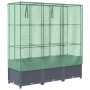 vidaXL Hochbeet mit Gewächshaus-Aufsatz, Rattan-Optik, 120x40x138 cm, dunkelgrau und grün.