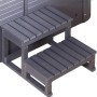 Anthrazitfarbene Home Deluxe Whirlpooltreppe Beach, 2-stufig, aus WPC.