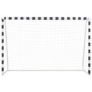 vidaXL Fußballtor 300 x 200 x 90 cm Metall Schwarz und Weiß 91954