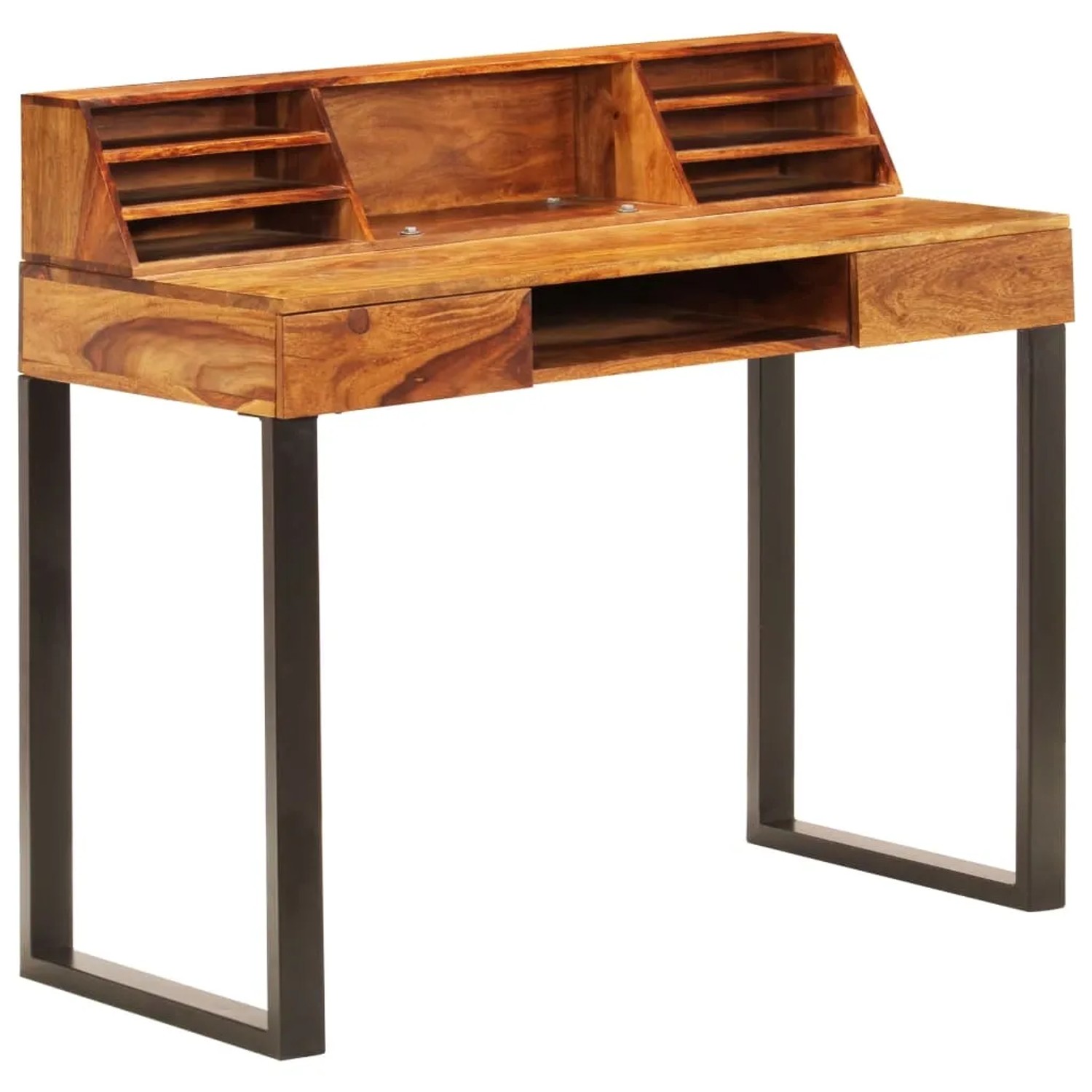 vidaXL Schreibtisch 110 x 50 x 94 cm Massivholz Akazie und Stahl 247964