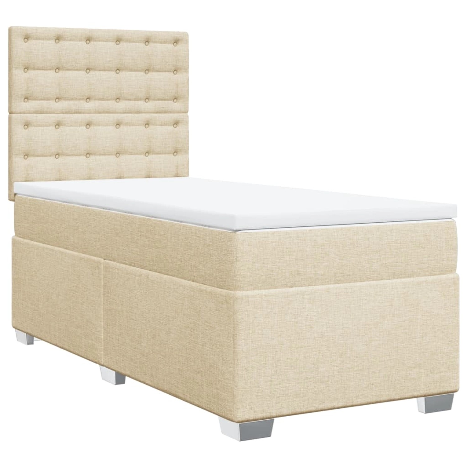 vidaXL Boxspringbett mit Matratze Creme 100x200 cm Stoff2101662 günstig online kaufen