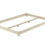 Bodennah Fichte/Tanne Doppelbett 140x200 cm, unbehandeltes Holz Bettgestell mit Rollrost.
