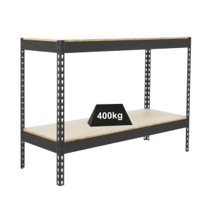 PROREGAL Schwerlastregal Mini Wood Yeti, anthrazit, 90x150x75 cm, Fachlast 400 kg.