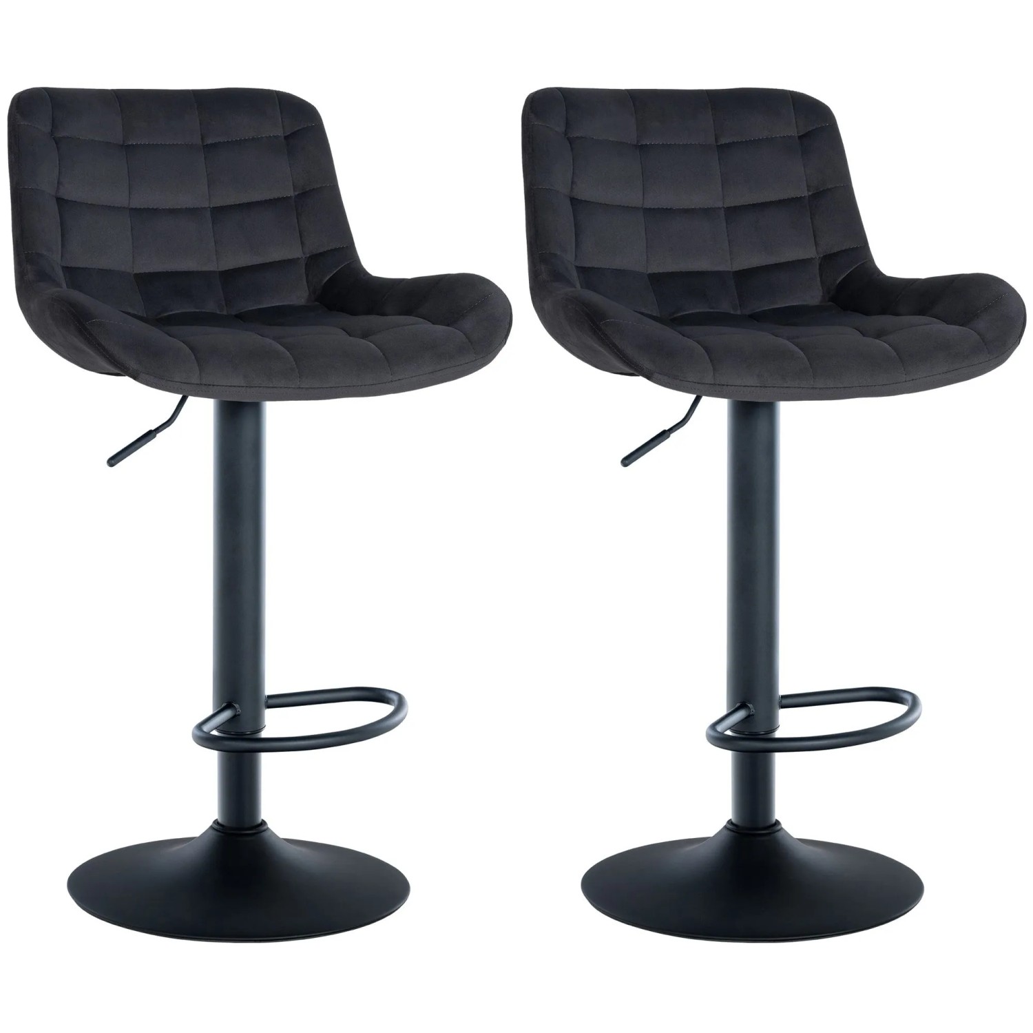CLP 2er Set Barhocker Tover schwarz/Samt
