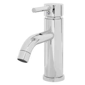 LuxeBath Wasserhahn Bad Klein, Chrom Messing, runde Armatur für Waschbecken im Badezimmer.