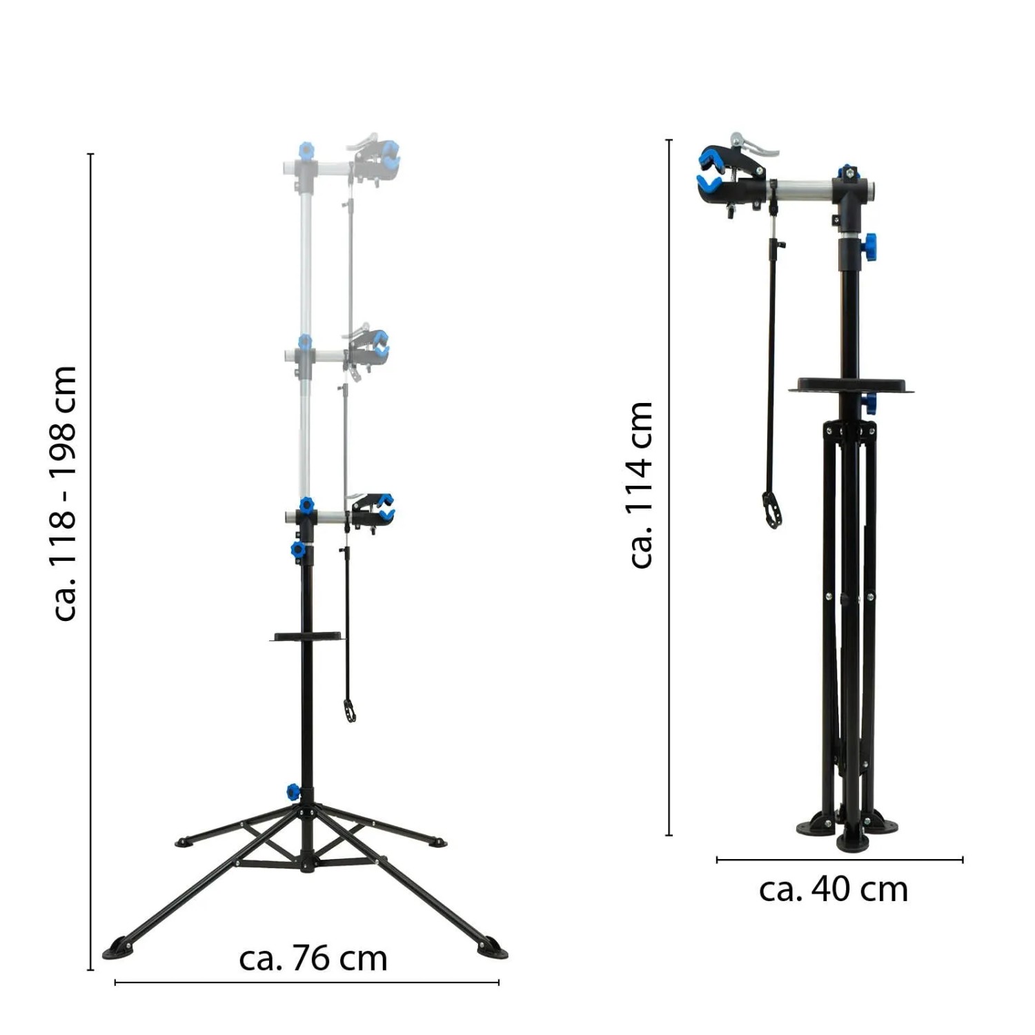 TRUTZHOLM Fahrradmontageständer, höhenverstellbar, 30kg Traglast, mit Werkzeugablage.