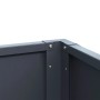 Detailansicht: Anthrazitfarbenes Weka Metall-Hochbeet Gary XL, Eckverbindung mit Schrauben.