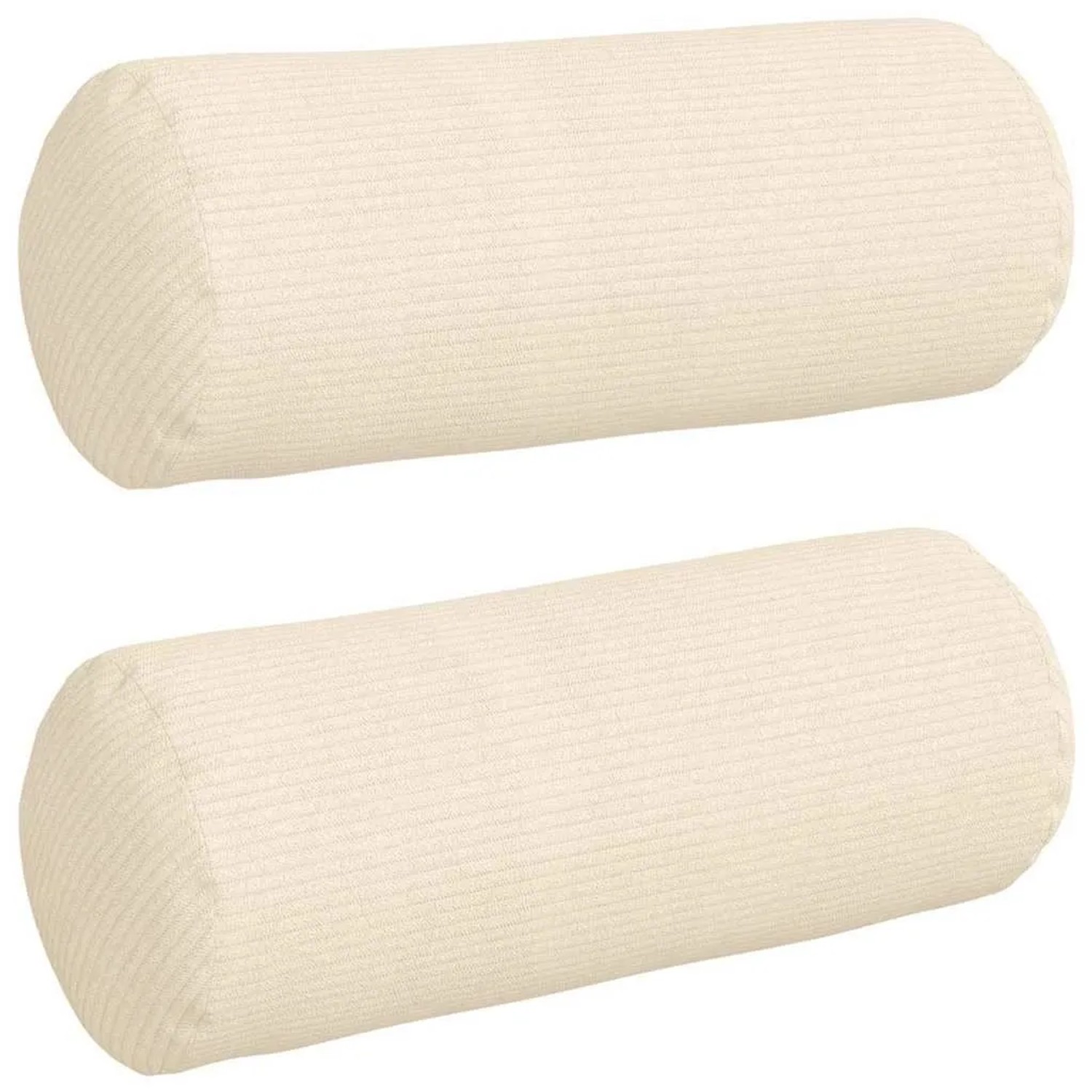vidaXL Bolsterkissen 2 Stück Creme Ø 15 x 40 cm Cordstoff 42014305