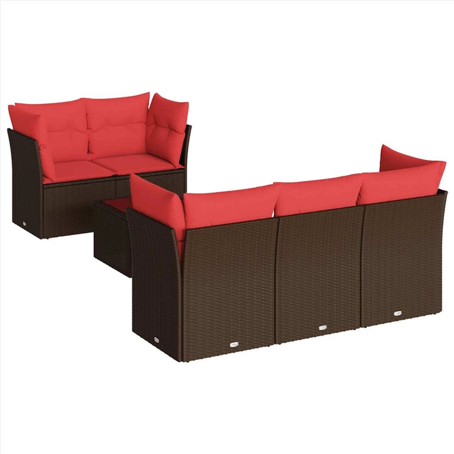 vidaXL 6-Tlg Garten-Sofagarnitur mit Kissen Braun Poly Rattan 3217254 günstig online kaufen