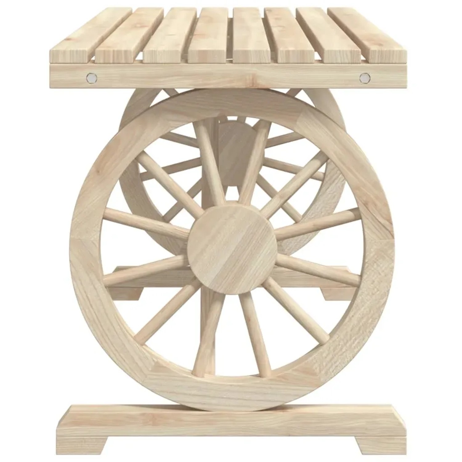 vidaXL 3-tlg. Garten-Essgruppe aus Tannenholz im Wagenrad-Design. Gartentisch und Bänke aus Massivholz.