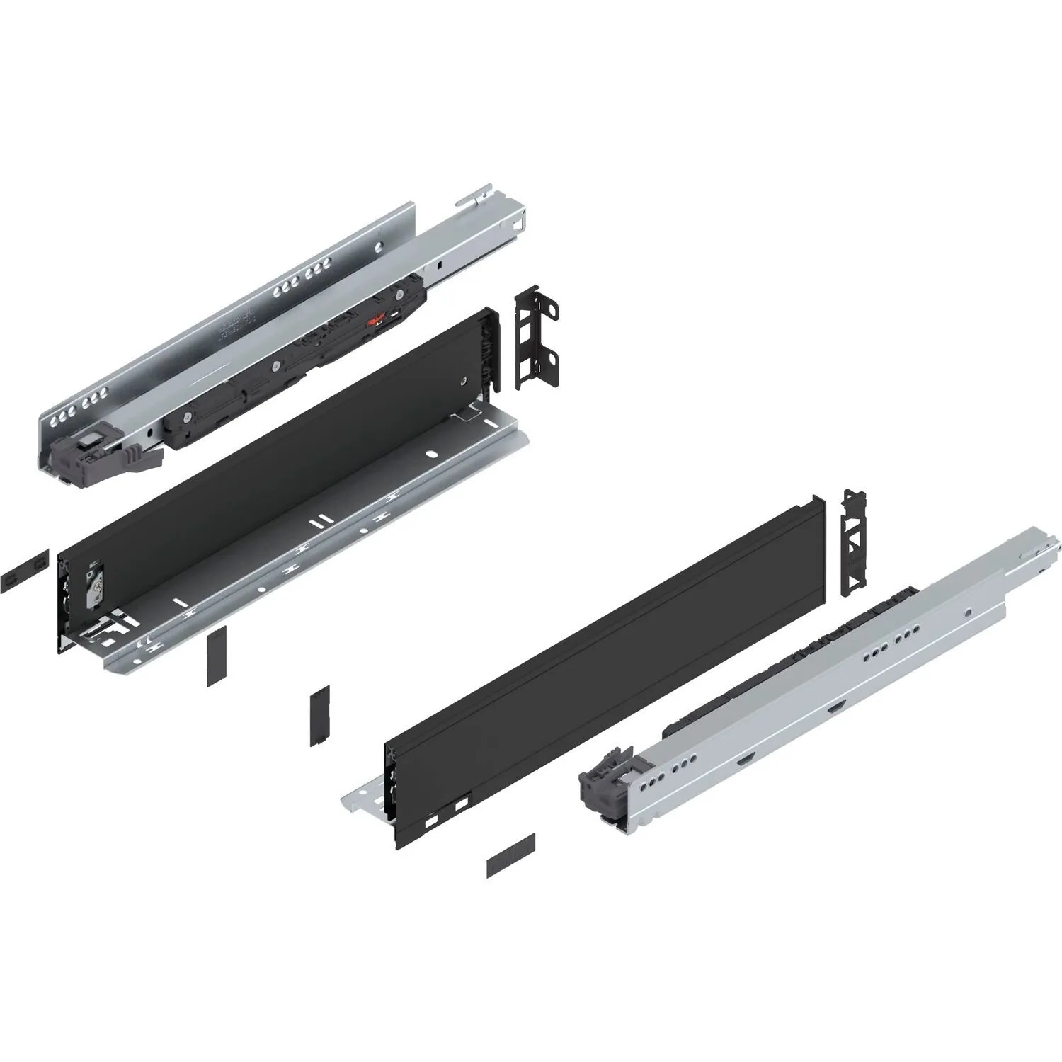 Blum Legrabox Pure Set Höhe N Tip-On Vollauszug 450 mm 70 kg Carbonschwarz 1 Paar